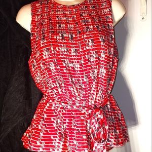 Sz S banana republic sleeve less blouse with waist tie